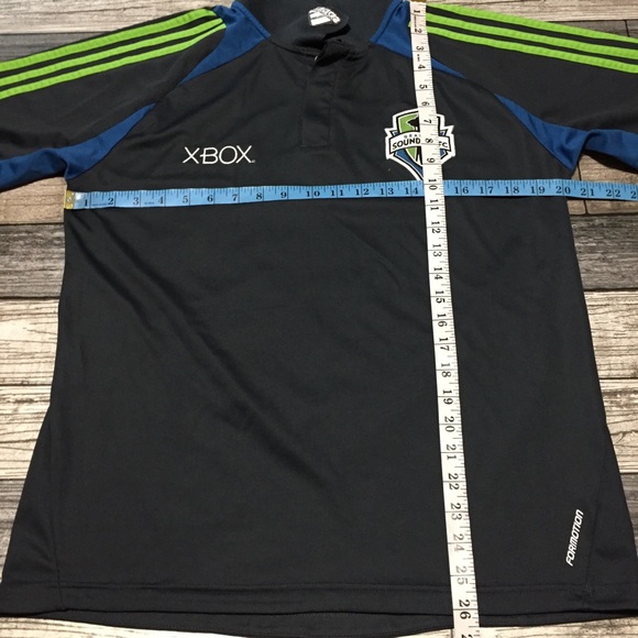 Adidas Seattle Sounders Fc Xbox Polo Shirt Men’s M Gray Green Formotion MLS - Picture 2 of 9